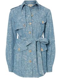 Temperley London - Jeansjacke Mit Blumen-Print - Lyst