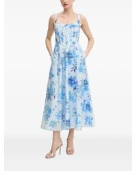 Bardot - Floral-Print Corset-Style Midi Dress - Lyst
