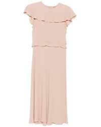 N°21 - Ruffled-Trim Sleeveless Midi Dress - Lyst