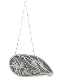 Rodo - Crystal-Embellished Suede Shoulder Bag - Lyst