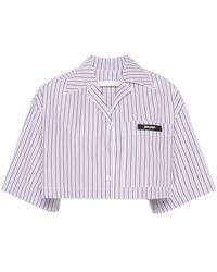 Palm Angels - Logo-Tag Cropped Striped Shirt - Lyst