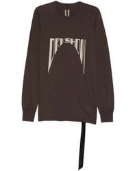 Rick Owens - T-Shirt Met Logoprint Met Lange Mouwen - Lyst