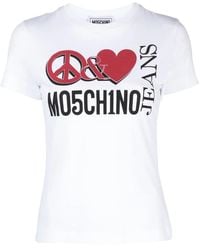 Moschino - Logo-Print Cotton T-Shirt - Lyst