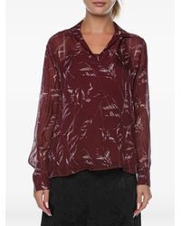 ARMANI EXCHANGE - Blossom-Print Long-Sleeve Blouse - Lyst