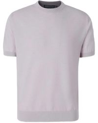 Canali - Ribbed-Knit Short-Sleeve T-Shirt - Lyst