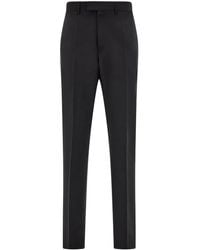 Ferragamo - Pantalon Droit En Coton À Logo - Lyst