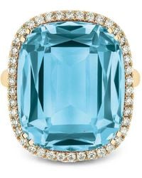 Goshwara - Gossip Ring Mit Blauem Topas Und Diamant - Lyst