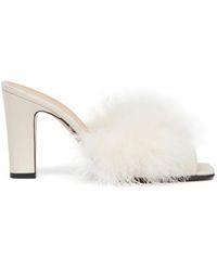 Maison Margiela - 90Mm Feather Satin Sandals - Lyst