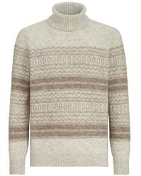 Brunello Cucinelli - Alpaca Cashmere And Wool Nordic Jacquard Turtleneck Sweater - Lyst