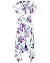 KENZO - Midikleid Mit Blumen-Print - Lyst