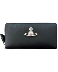 Vivienne Westwood - Orb Plaque Grained Leather Wallet - Lyst