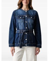 Guess - Yuna Belted Denim Jacket - Lyst