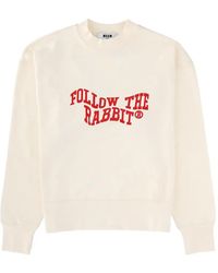 MSGM - Printed Round-Neck Knitwear - Lyst