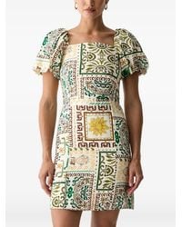 Morgan - Vestido Corto Rbadi.F Con Motivo De Cachemira De Manga Farol - Lyst