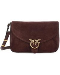 Pinko - Love Birds Suede Shoulder Bag - Lyst