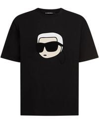 KARL LAGERFELD - Ikon Bold Graphic T-Shirt - Lyst