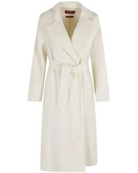 Max Mara - Belted-Waist Notch-Lapel Coat - Lyst