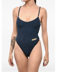 DSquared² - Logo-Embroidered Wave-Pattern Swimsuit - Lyst