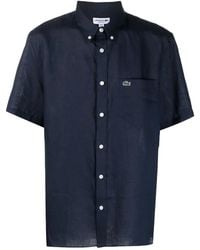 Lacoste - Hemd Mit Logo-Stickerei - Lyst