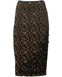 Essentiel Antwerp - Kasey Leopard-Print Midi Skirt - Lyst