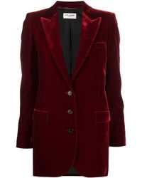 Saint Laurent Blazer Met Enkele Rij Knopen - Rood