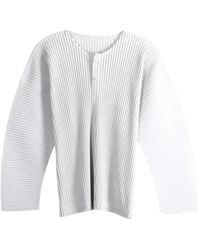 Homme Plissé Issey Miyake - Plissé-Effect Henley T-Shirt - Lyst