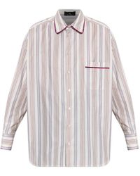 Etro - Striped velvet-trimmed shirt - Lyst