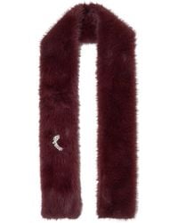Liu Jo - Faux Fur Jewelled Brooch Stole - Lyst