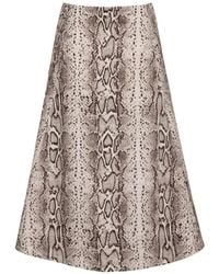 Cara Cara - Aisha Snakeskin-Print Midi Skirt - Lyst