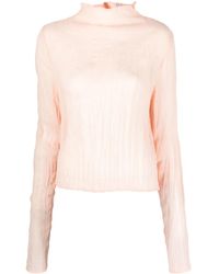 Acne Studios - Crinkled-Finish Semi-Sheer Blouse - Lyst