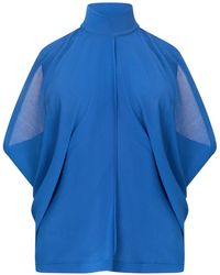 Alberta Ferretti - High-Neck Flared Blouse - Lyst