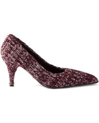 Prada - Gestrickte Pumps Mit Spitzer Kappe - Lyst