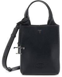Tod's - Logo-Detail Leather Shoulder Bag - Lyst