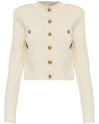 Balmain - Shoulder-Pad Button-Up Cardigan - Lyst