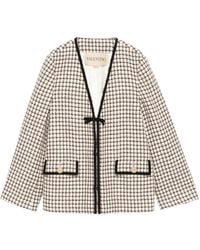 Valentino Garavani - Light Tweed Pied De Poule Jacket - Lyst