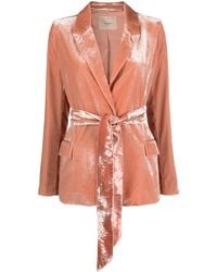 Twinset - Einreihiger Blazer Aus Samt - Lyst