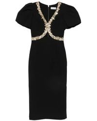 Rebecca Vallance - Robe Mi-Longue Alexandrite À Ornements En Cristal - Lyst