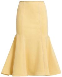 Marni - Logo-Embroidered Flared-Hem Midi Skirt - Lyst