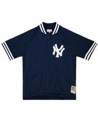 Mitchell & Ness - 1988 New York Yankees Stripe-Collar Half-Zip Polo Shirt - Lyst