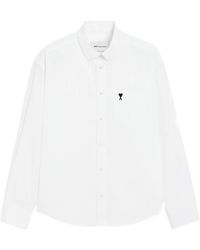 Ami Paris - Camisa De Algodón Boxy Con Logo Ami De Coeur - Lyst