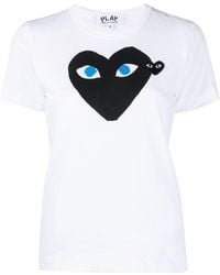 COMME DES GARÇONS PLAY - Heart-print Cotton T-shirt - Lyst