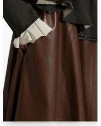 Alberta Ferretti - Flared Leather Midi Skirt - Lyst