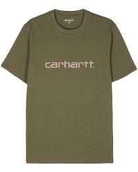 Carhartt - Script Logo-print Cotton T-shirt - Lyst