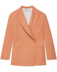Another Tomorrow - Double-Breasted Peak-Lapel Blazer - Lyst