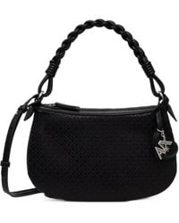 ARMANI EXCHANGE - Mini Monogram-Embossed Braided-Handle Shoulder Bag - Lyst