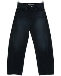 Alexander Wang - Float Mid-Rise Relaxed Crystal Hotfix Logo Fly Jeans - Lyst