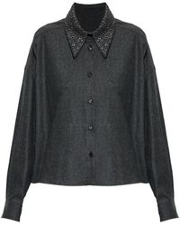 Fabiana Filippi - Bead-Embellished Collar Shirt - Lyst
