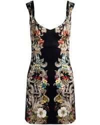 Alice + Olivia - Renee Floral-Print Sleeveless Mini Dress - Lyst