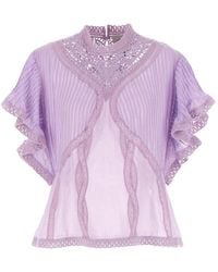 FARM Rio - Openwork-Pleated Blouse - Lyst