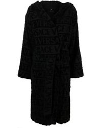 Versace - Logo Towelling Belted Robe - Lyst